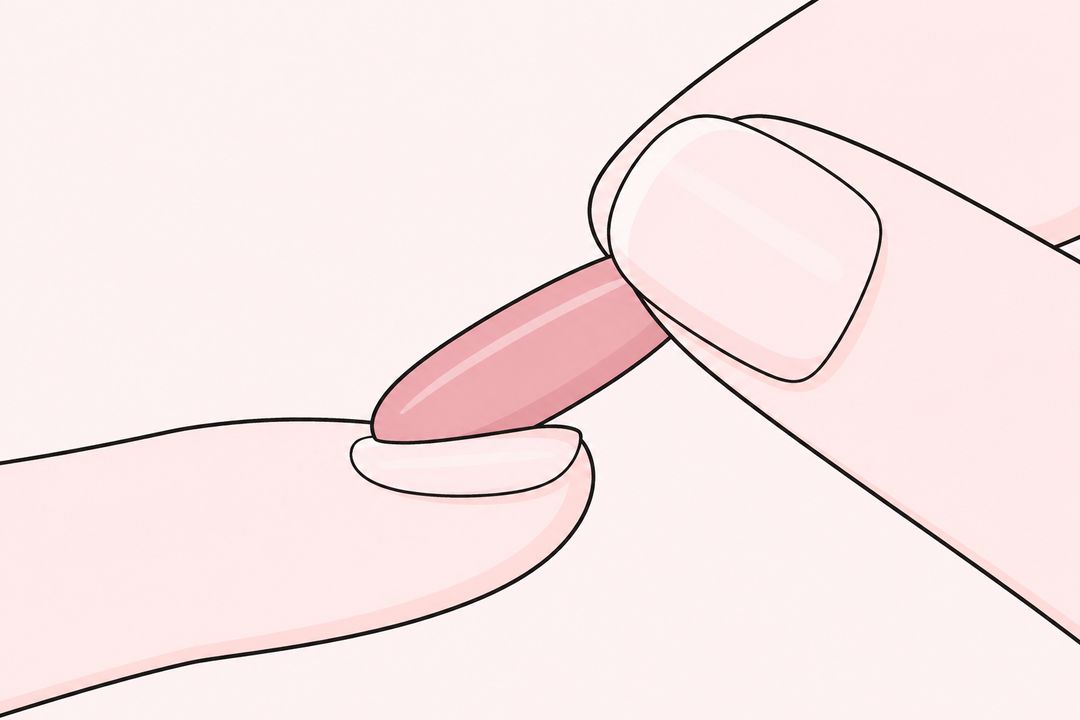 Tips przykładany do płytki pod kątem, od strony skórek